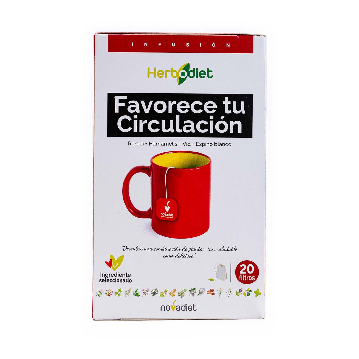 Infusión herbodiet circulación 20 filtros Novadiet