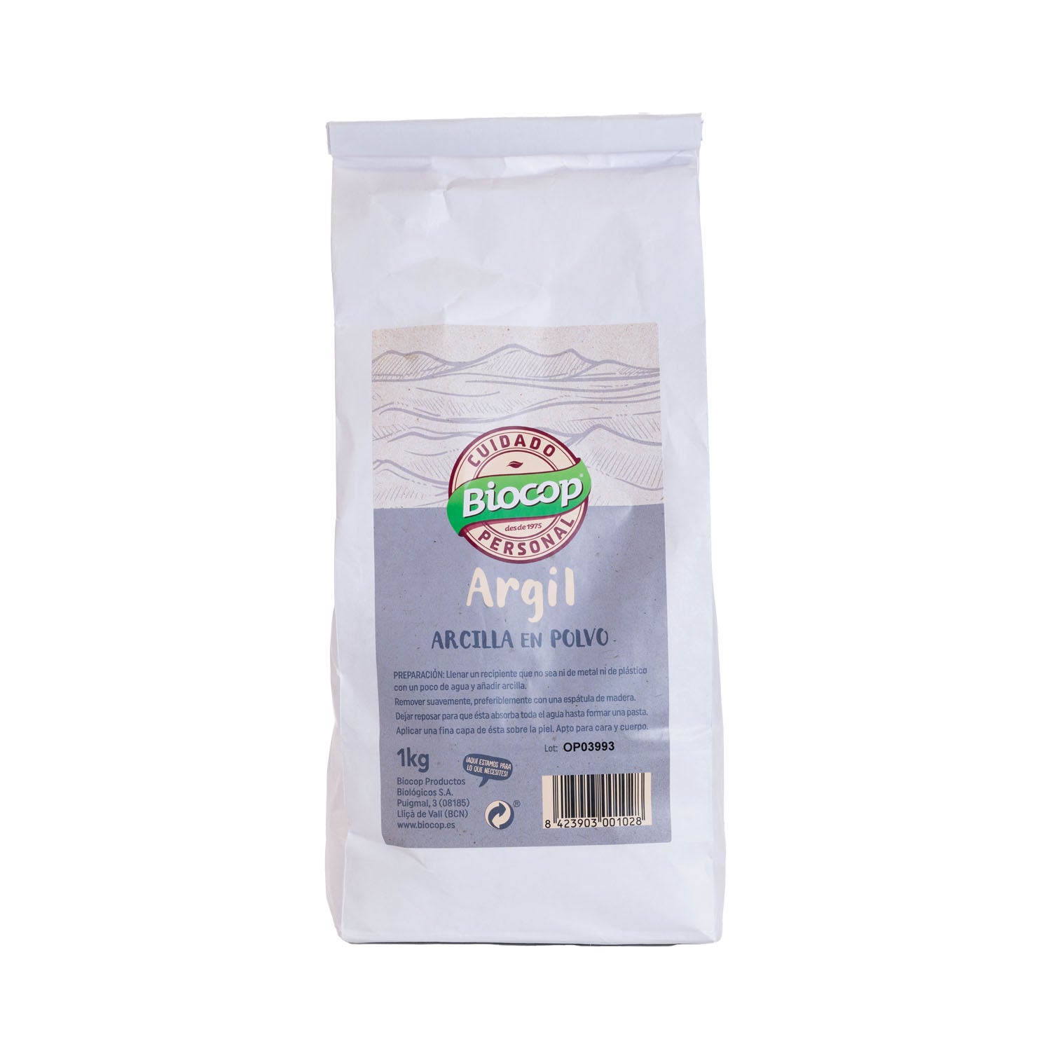 Arcilla blanca de Argil grande 1kg Biocop