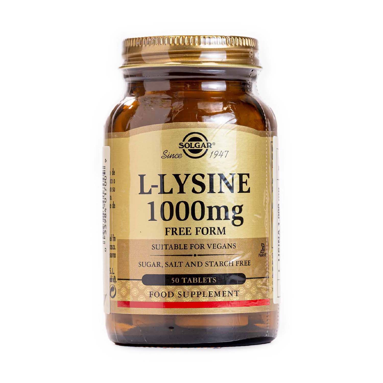 L-Lisina 1000mg 50 comprimidos Solgar