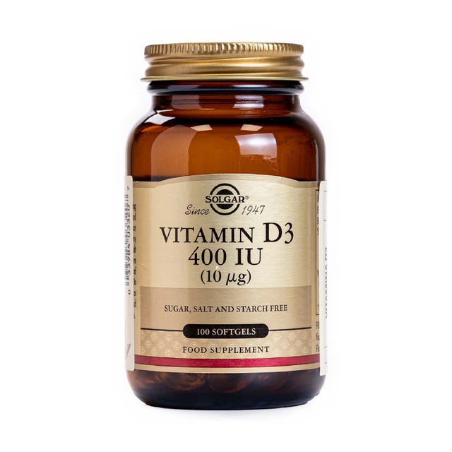 Vitamina D3 400 UI (10 μg) 100 cápsulas Solgar