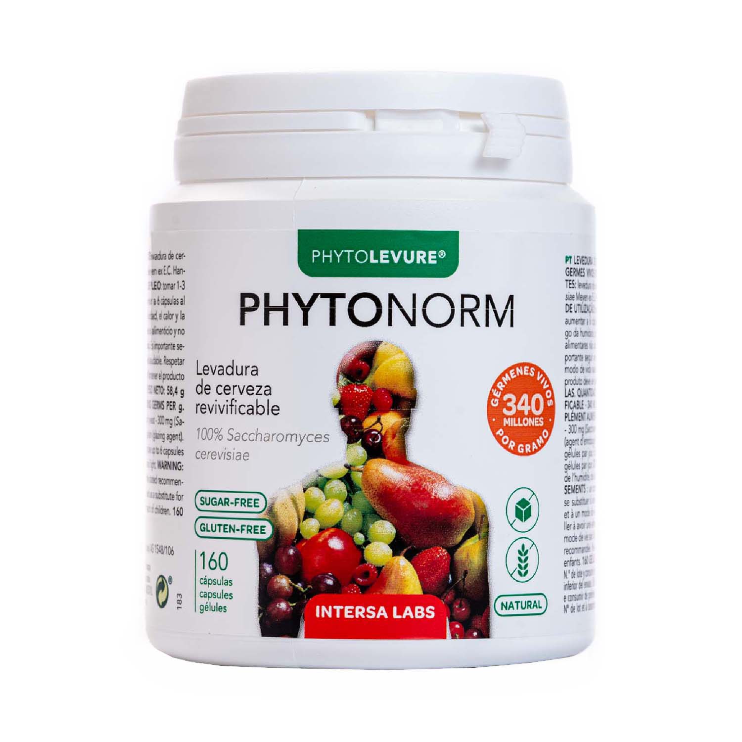 Phytonorm Levadura de Cerveza Revivificable 160 cápsulas Intersa
