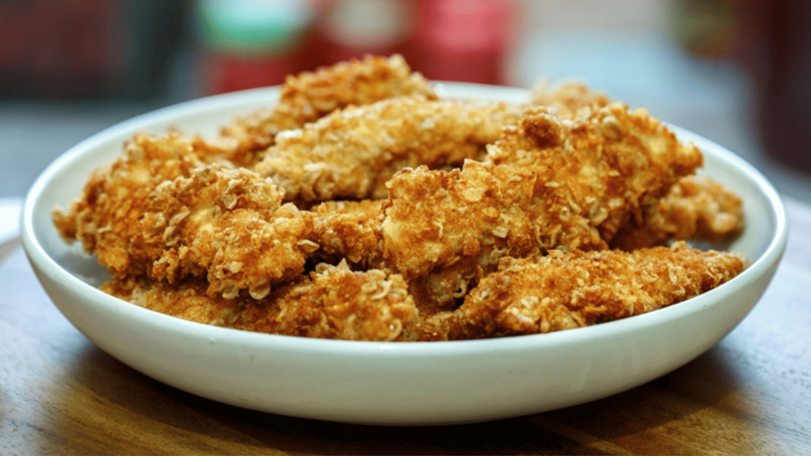 Pollo ecológico rebozado con avena